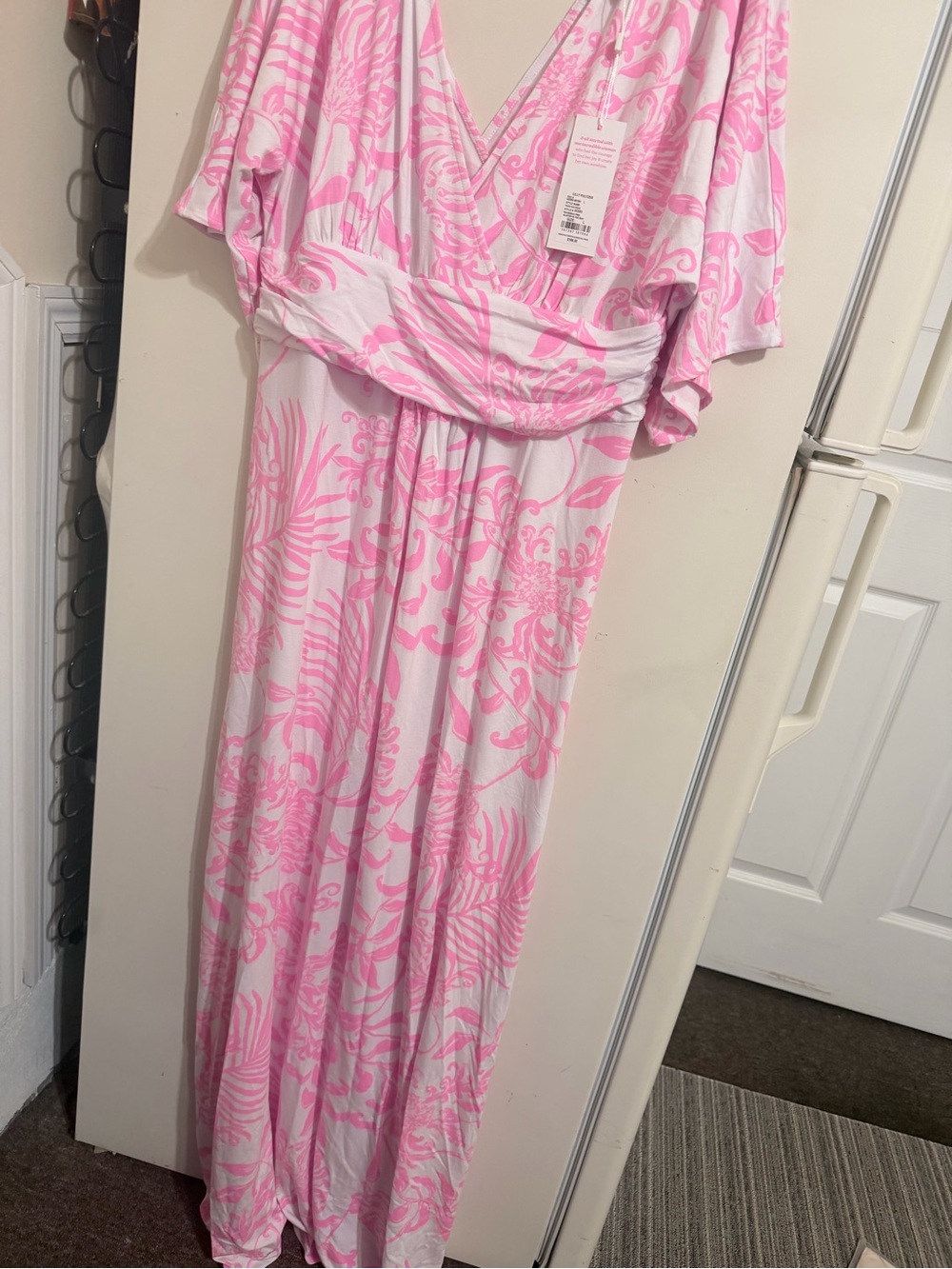 Lilly Pulitzer Pink and White Maxi Dress